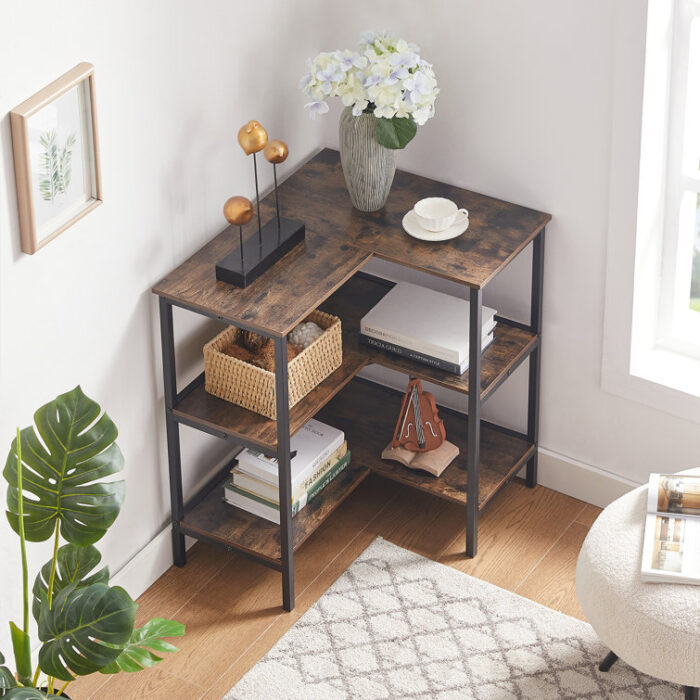 Lekendrick Corner Bookcase - Chic Decora