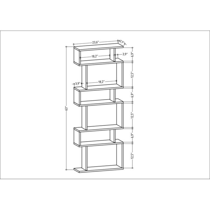 Levingston Geometric Bookcase - Chic Decora