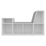 Linlin 24.8” H X 43.3” W Reading Nook Organizer with Seat Cushion, 6 Wooden Corner Storage Shelf Book Nook - Chic Decora