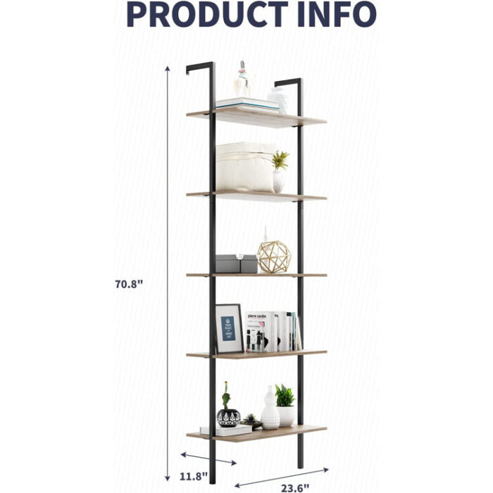 Loscoe Ladder Bookcase - Chic Decora