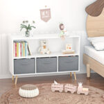 Luretha Bookcase with Collapsible Fabric DrawersChildren’s Book Display Toy Storage Cabinet - Chic Decora