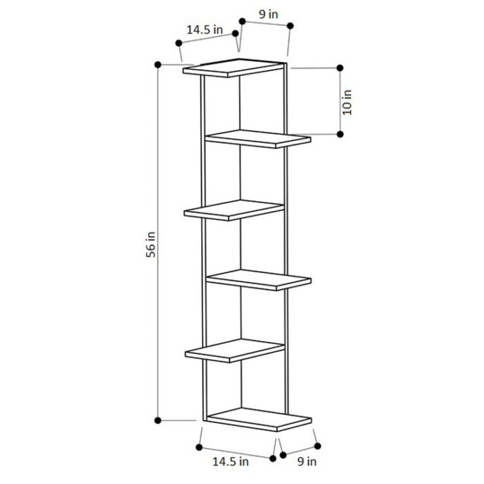 Maegan Corner Bookcase - Chic Decora