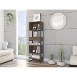 Magnum 63-inch Tall Bookcase with 5 Open Shelves and 1 Drawer, Dark Walnut - Chic Decora