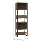 Magnum 63-inch Tall Bookcase with 5 Open Shelves and 1 Drawer, Dark Walnut - Chic Decora