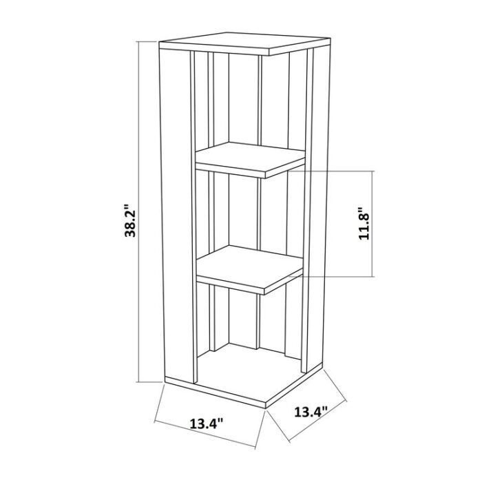 Marcey Corner Bookcase - Chic Decora