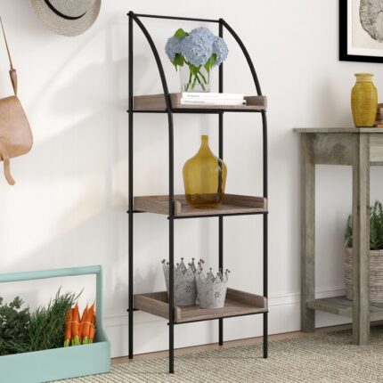 Ariyana 3 Tier Corner Shelves with Metal Frame - Chic Decora