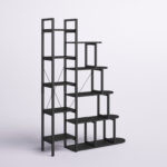 Marlecia 65” H x 47” W 10-Tier Ladder Bookcase - Chic Decora