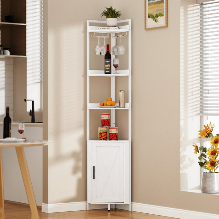 Martje 5-Tier Corner Bookcases - Chic Decora