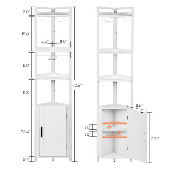 Martje 5-Tier Corner Bookcases - Chic Decora