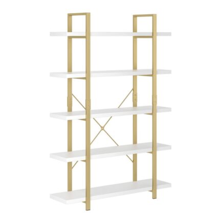 Menasha 70″ H 5-Tier Etagere Steel Bookcase - Chic Decora