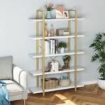 Menasha 70″ H 5-Tier Etagere Steel Bookcase - Chic Decora