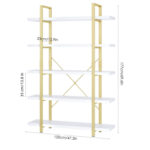 Menasha 70″ H 5-Tier Etagere Steel Bookcase - Chic Decora