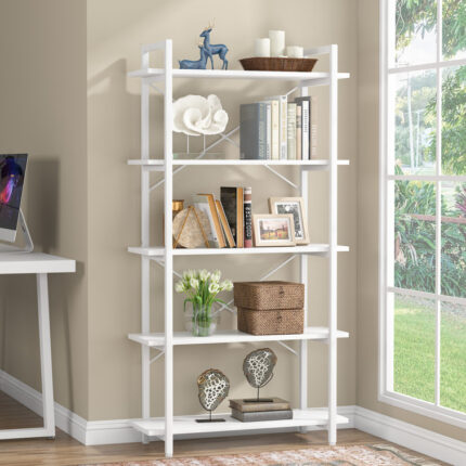 Namiko Bookshelves and Bookcases Floor Standing 6 Tier Display Storage Shelves 71in Tall Bookcase Home Decor - Chic Decora