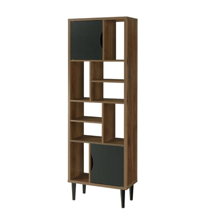 Minot Geometric Storage Bookcase - Chic Decora