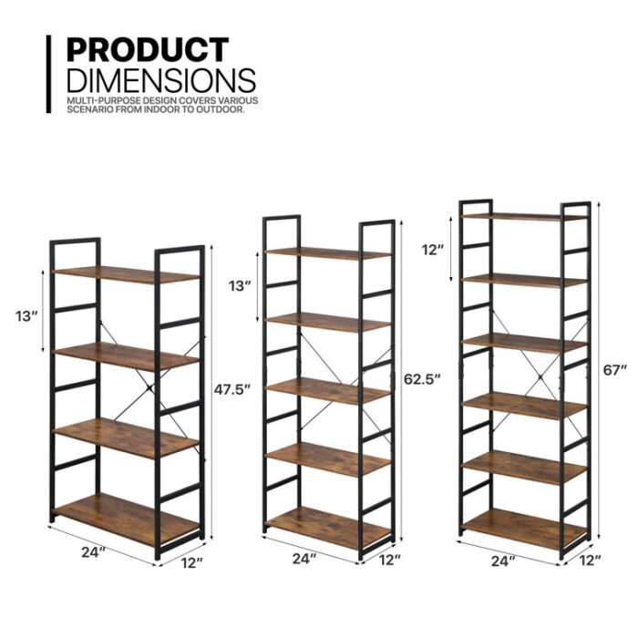 Modern Etagere Standard Metal Frame Bookcase - Chic Decora