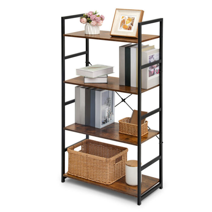 Modern Etagere Standard Metal Frame Bookcase - Chic Decora