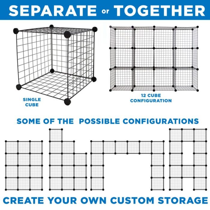 Mount-It! Wire Cube Storage Organizer – 12 Cubes - Chic Decora