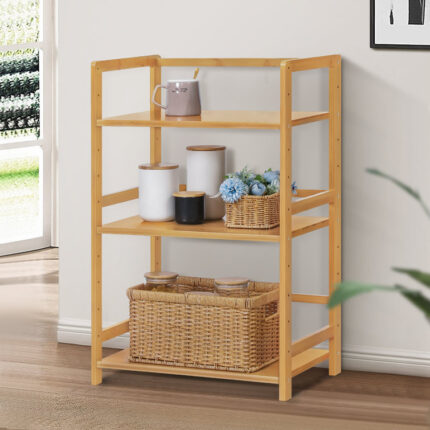 Multilayer Bamboo Wood Open Bookcase Bookshelf - Chic Decora