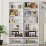 Namiko Bookshelves and Bookcases Floor Standing 6 Tier Display Storage Shelves 71in Tall Bookcase Home Decor - Chic Decora