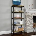 Nay 5-Tier Industrial Bookshelves with Steel Frame - Chic Decora