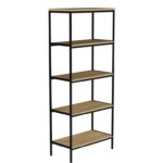 Nay 5-Tier Industrial Bookshelves with Steel Frame - Chic Decora