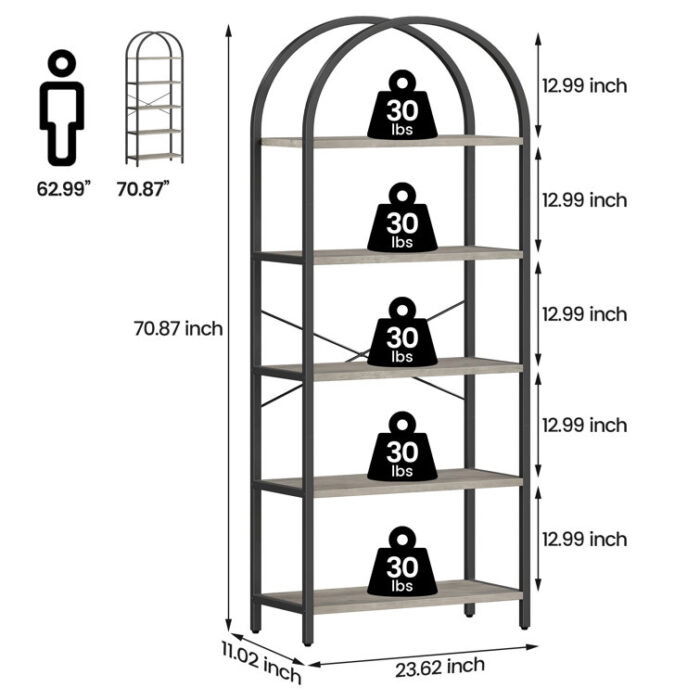 Nora Etagere Bookcase - Chic Decora