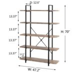 Nuttall 70″H x 47.2″W Vintage Industrial Etagere Bookcase for Living Room, Office, Kitchen - Chic Decora