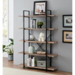 Nuttall 70″H x 47.2″W Vintage Industrial Etagere Bookcase for Living Room, Office, Kitchen - Chic Decora