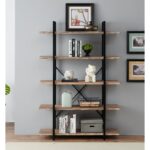 Nuttall 70″H x 47.2″W Vintage Industrial Etagere Bookcase for Living Room, Office, Kitchen - Chic Decora