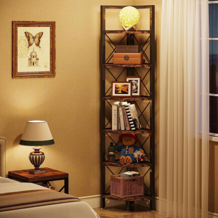 Padron Corner Bookcase - Chic Decora