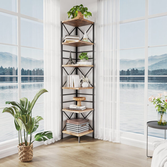 Pang Corner Bookcase - Chic Decora