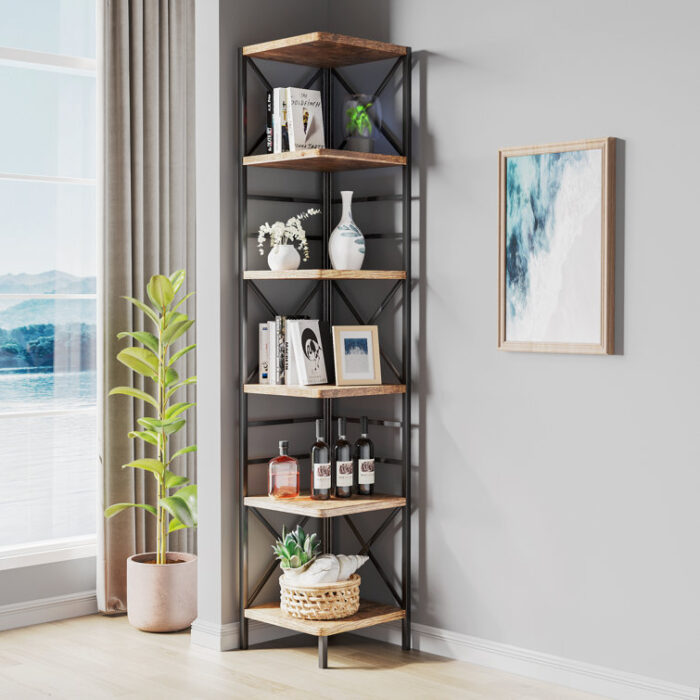 Pang Corner Bookcase - Chic Decora