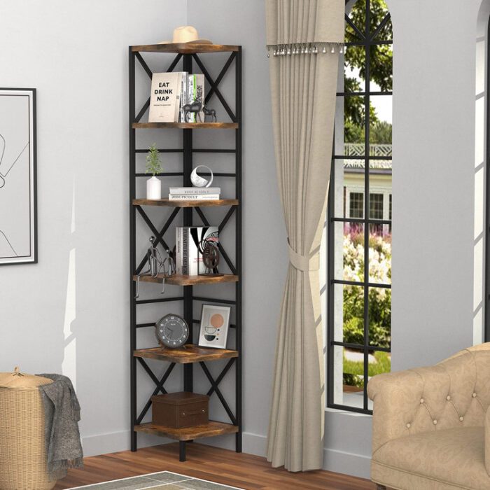 Pang Corner Bookcase - Chic Decora