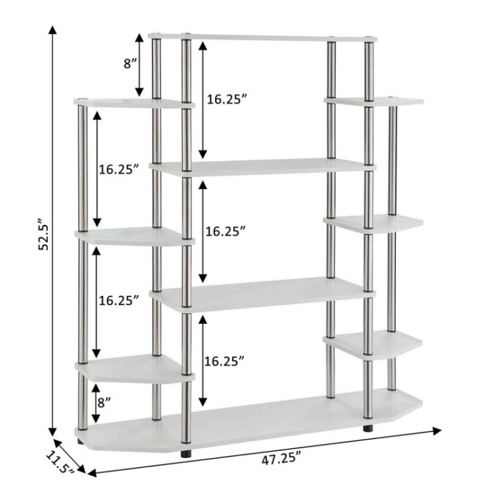 Pipkin 52.5” H x 47.25” W Etagere Bookcase - Chic Decora