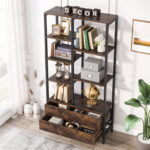 Raivyn 66.92″ Tall Etagere Bookcase Bookshelf with 2-drawers and Five Open Shelves for Home Office - Chic Decora