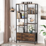 Raivyn 66.92″ Tall Etagere Bookcase Bookshelf with 2-drawers and Five Open Shelves for Home Office - Chic Decora