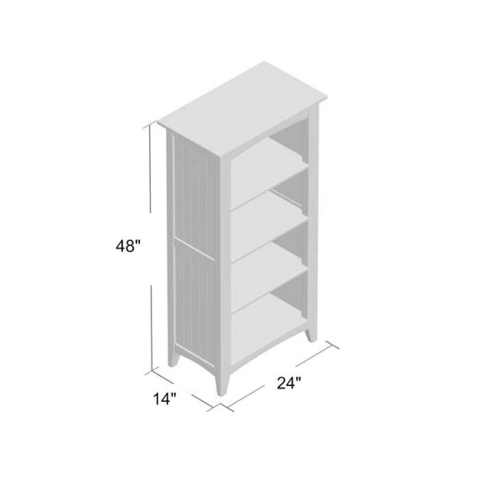 Ratcliff 48″ H x 24″ W Standard Bookcase - Chic Decora