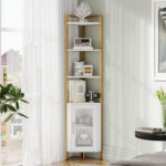 Raunds 71.2” H x 17.7” W Iron Corner Bookcase - Chic Decora