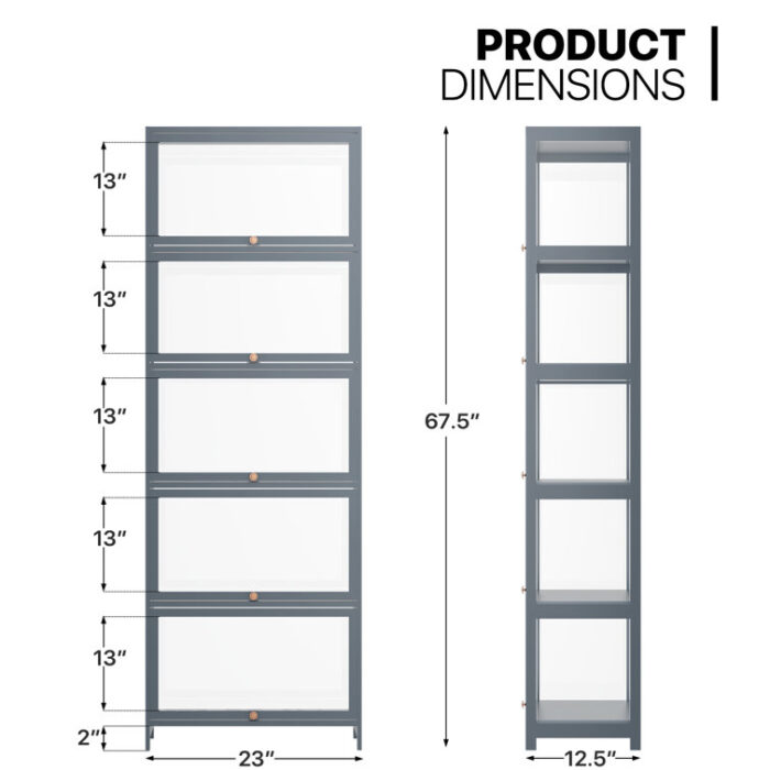 Rayon from Bamboo Corner Bookcase Bookshelf with Clear Acrylic Doors - Chic Decora