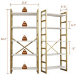 Rego 62.2″ H x 23.6″ W Etagere Bookcase - Chic Decora