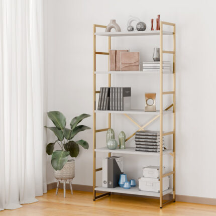 Rego 62.2″ H x 23.6″ W Etagere Bookcase - Chic Decora