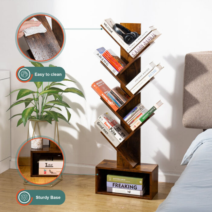 Retro Floor Standing Tree Bookshelf - Chic Decora