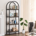 Revyn 70.8” H x 23.6” W Steel Etagere Bookcase - Chic Decora