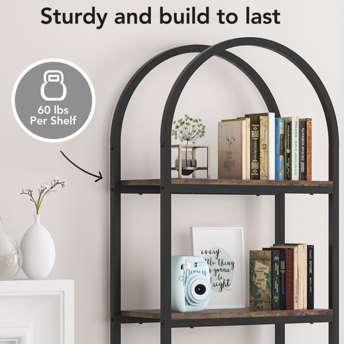 Revyn 70.8” H x 23.6” W Steel Etagere Bookcase - Chic Decora