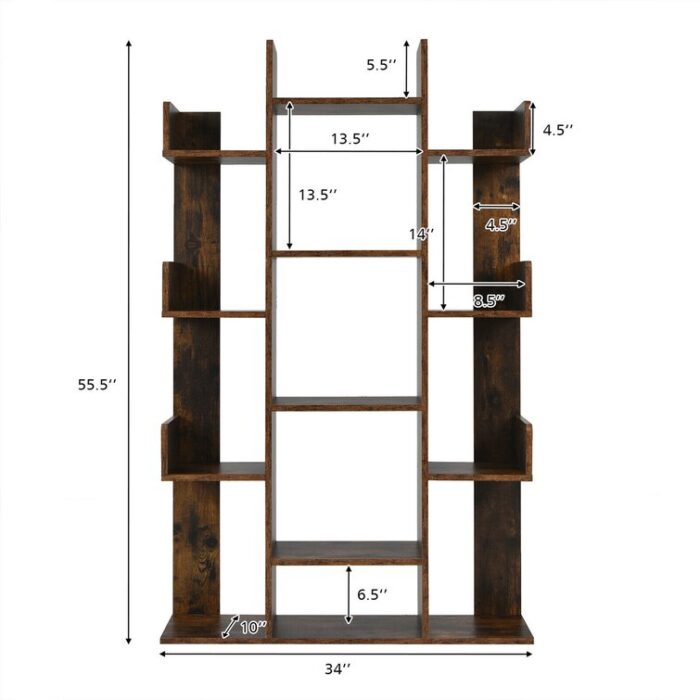 Rockport 55.5” H x 34” W Etagere Bookcase - Chic Decora