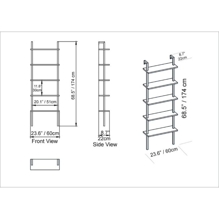 Rother Ladder Bookcase - Chic Decora