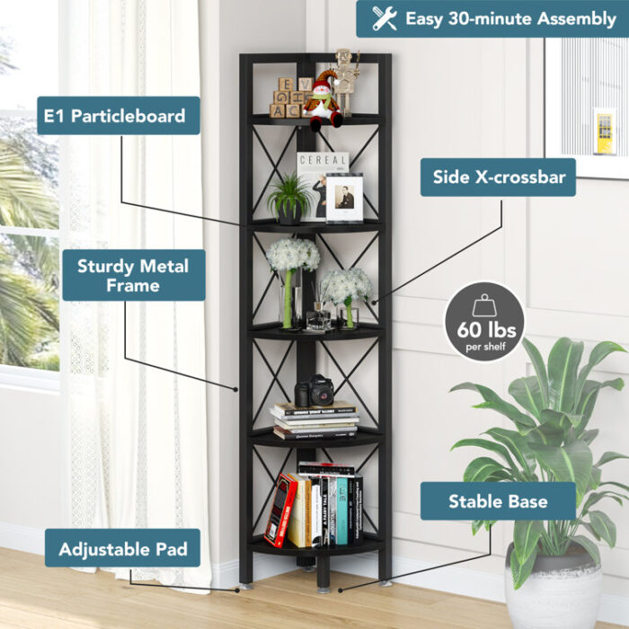 Ruckersville Corner Bookcase - Chic Decora