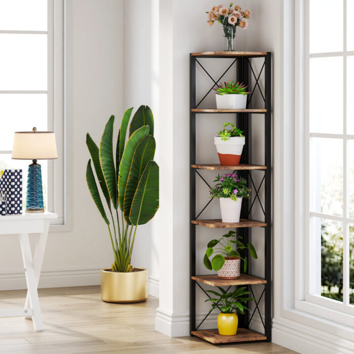 Ruhena Corner Bookcase - Chic Decora