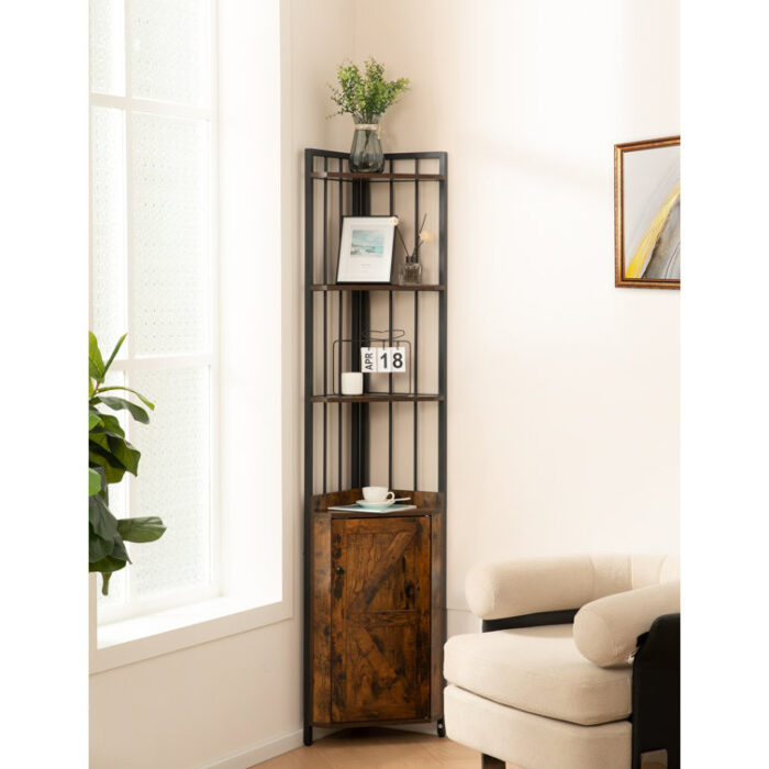 Selyan Corner Storage Bookcase - Chic Decora