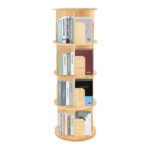 Shaliek H50.4″ 4-Tier Floor Standing Rotating Bookshelf - Chic Decora